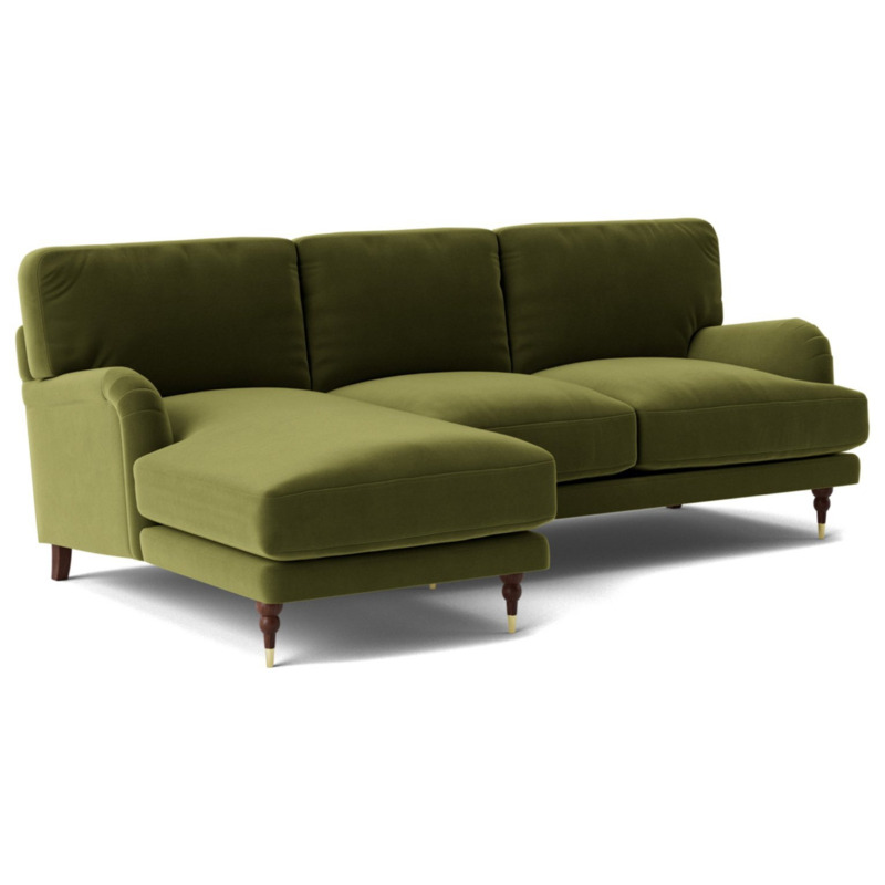 Swoon Charlbury Velvet Left Hand Corner Sofa Fern Green by Argos