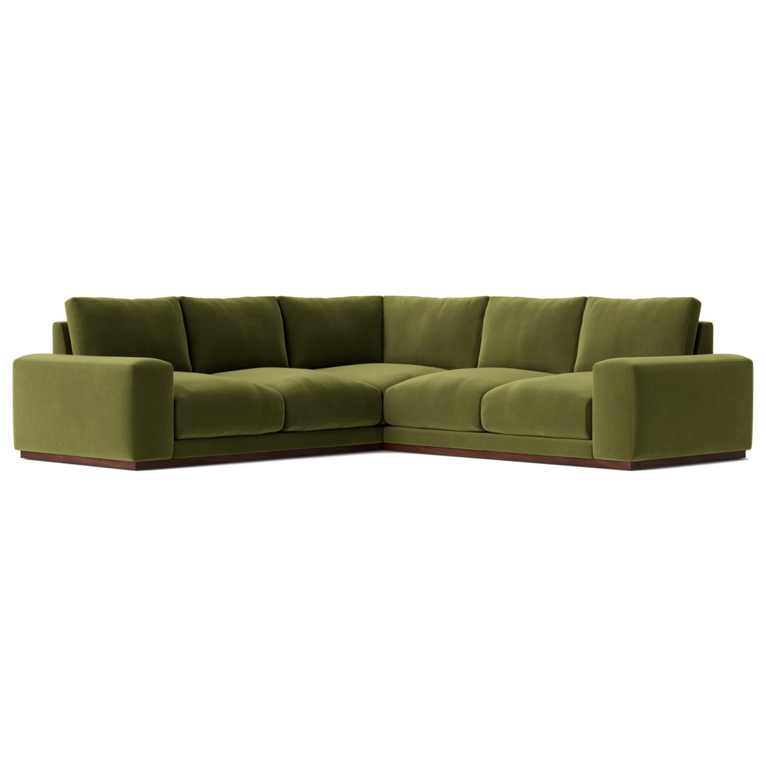 Swoon Denver Velvet 5 Seater Corner Sofa Fern Green by Argos