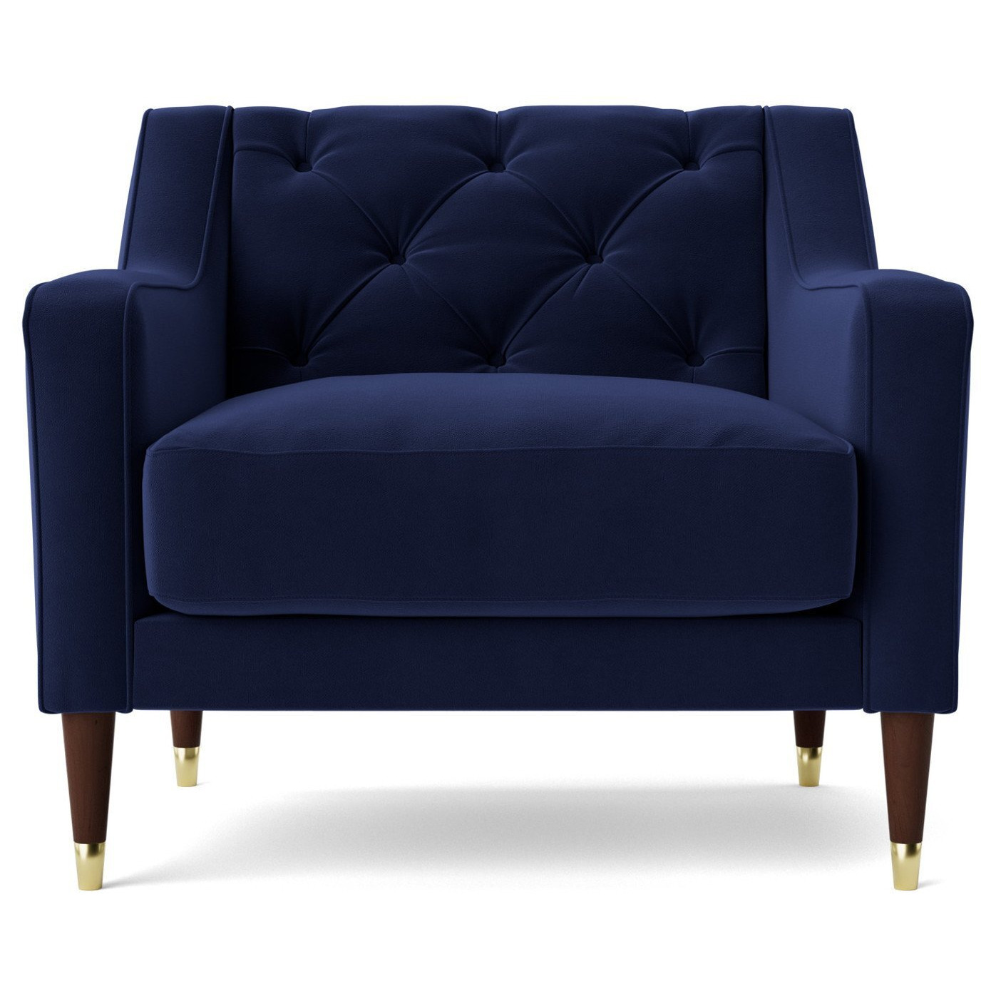 Swoon Pritchard Velvet Armchair Ink Blue by Argos