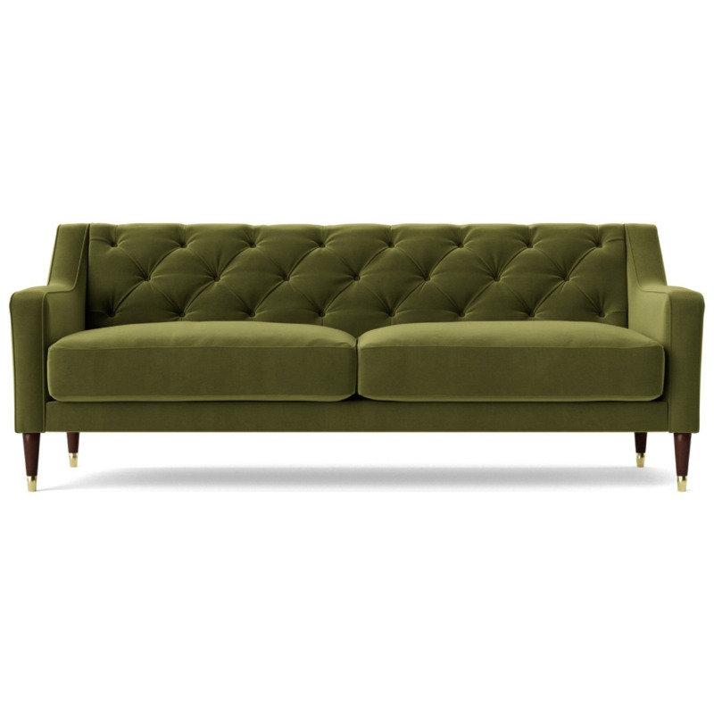 Swoon Pritchard Velvet 3 Seater Sofa Fern Green by Argos