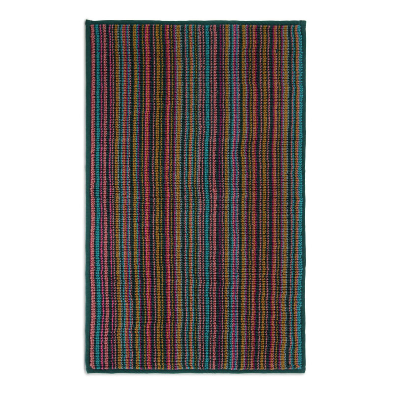 Habitat Cotton Skinny Bright Stripe Bath Mat Multicoloured by Argos