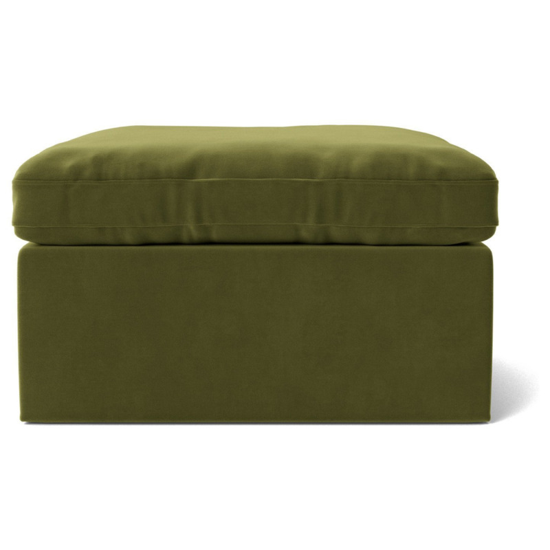 Swoon Seattle Velvet Ottoman Footstool Fern Green by Argos