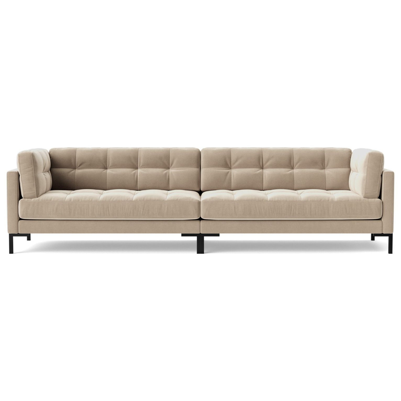 Swoon Landau Velvet 4 Seater Sofa Taupe by Argos