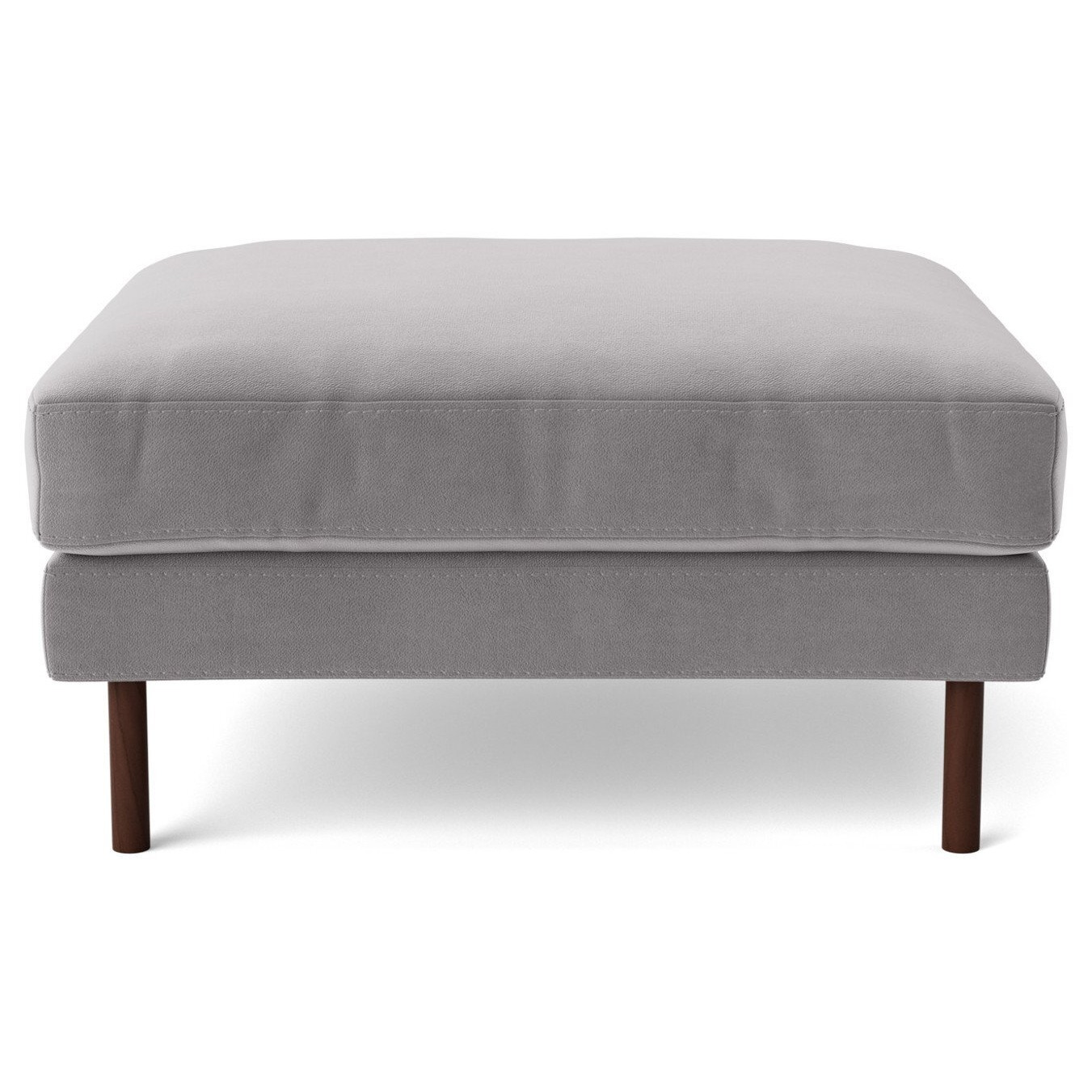 Swoon Munich Velvet Ottoman Footstool Silver Grey by Argos