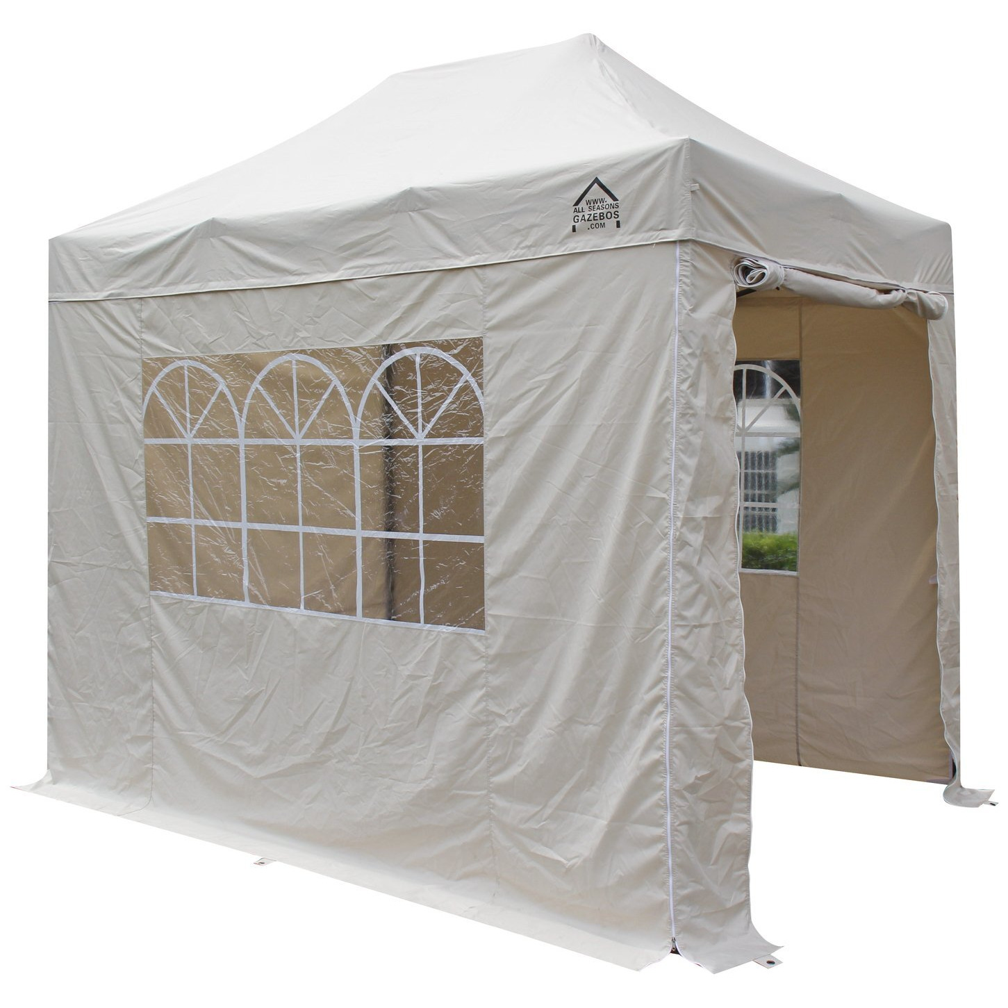 All Seasons 3m x 2m Garden Gazebo with Side Panels - Beige by Argos | ufurnish.com