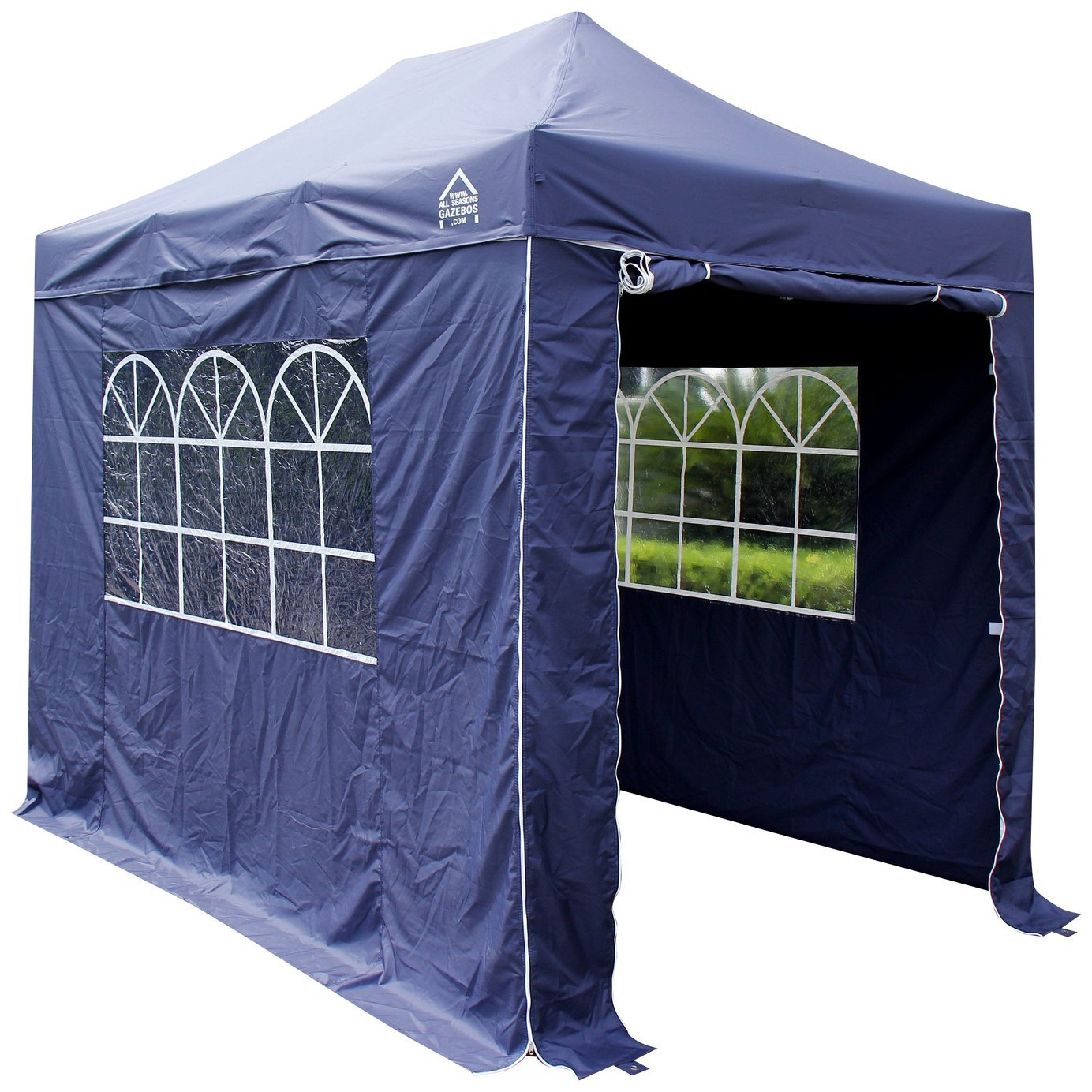 All Seasons 3m x 2m Pop Up Garden Gazebo & Side Panels Navy by Argos