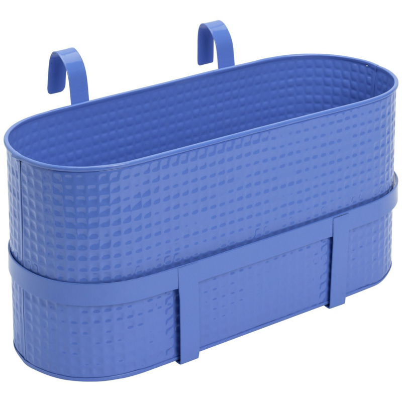 Garden by Sainsburys Large Blue Metal Balcony Planter by Argos