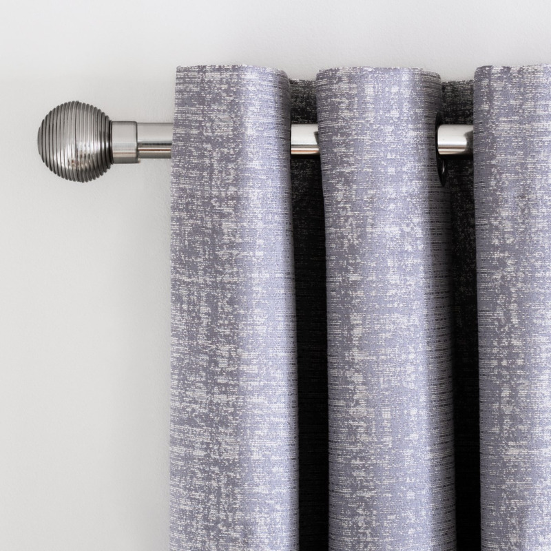 Habitat Metallic Woven Eyelet Curtain Grey 117x137cm by Argos