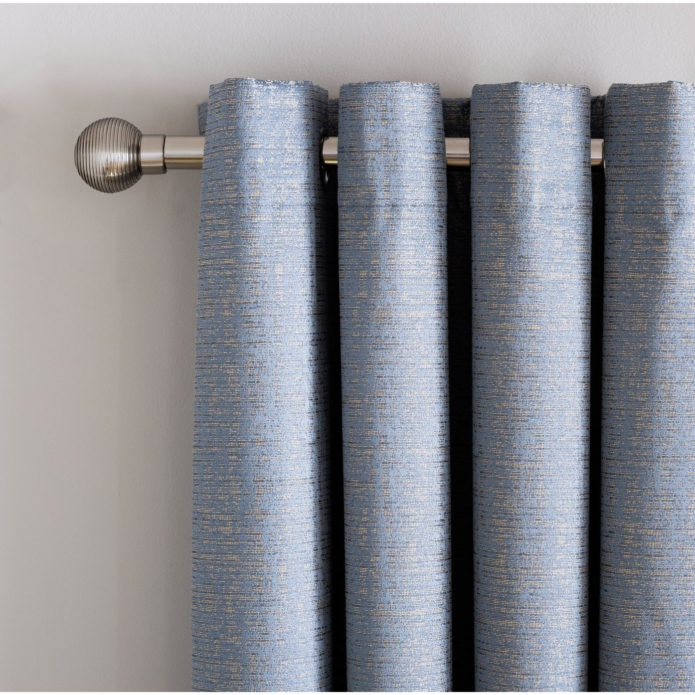 Habitat Metallic Woven Eyelet Curtain - Blue - 168x229cm by Argos ...