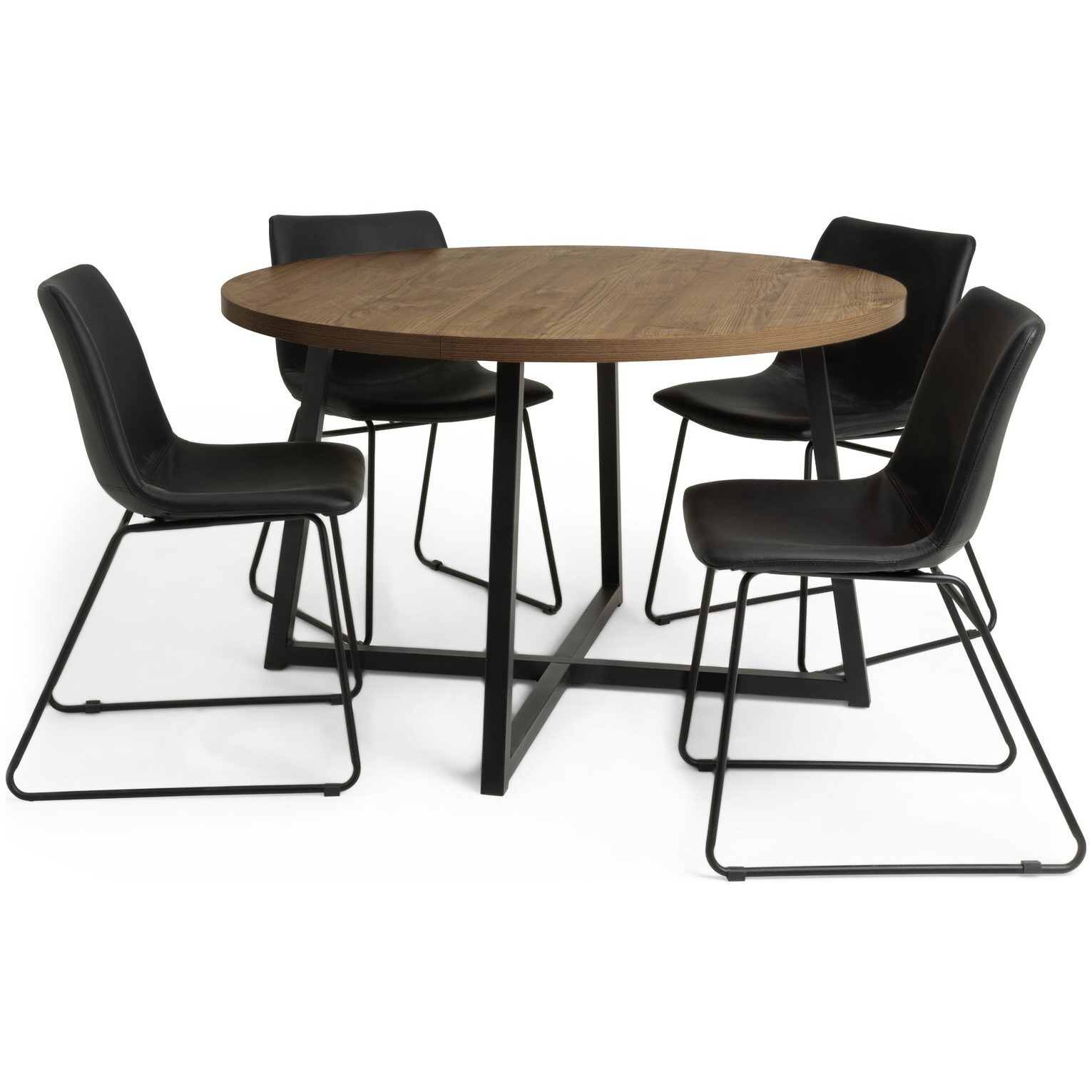 Habitat Nomad Metal Dining Table & 4 Joey Black Chairs by Argos