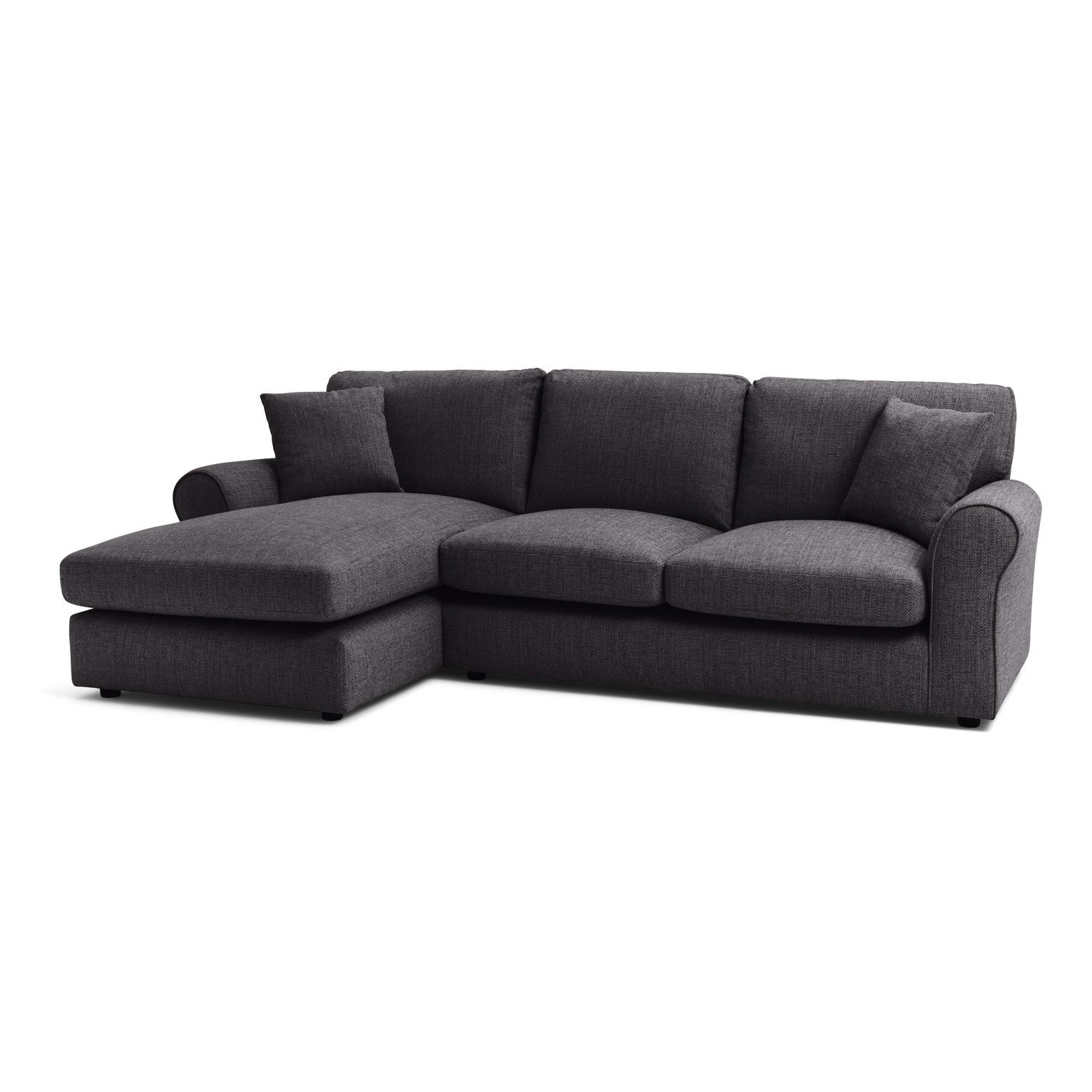 Habitat Lisbon Fabric Left Hand Corner Chaise Sofa Charcoal by Argos