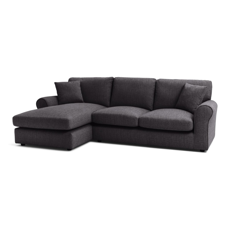 Habitat Lisbon Fabric Left Hand Corner Chaise Sofa Charcoal by Argos