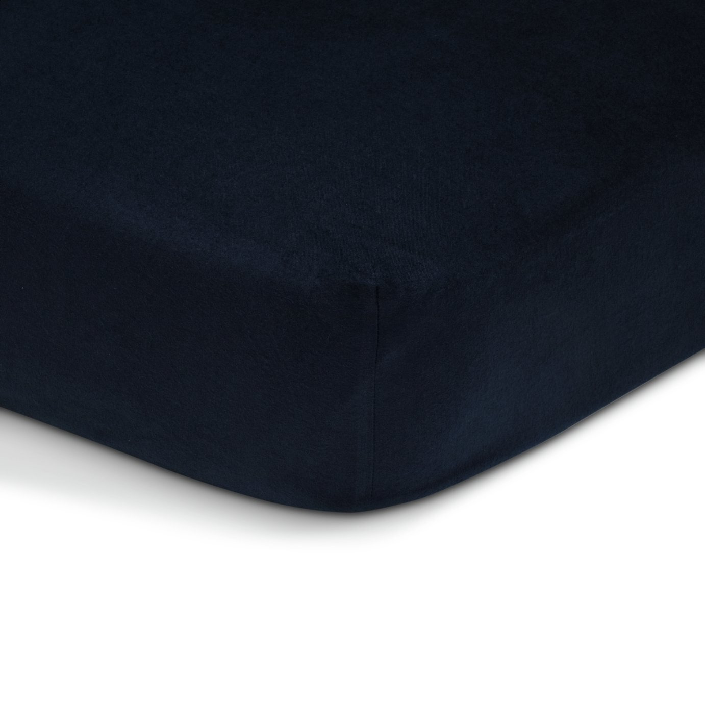 Habitat Brushed Cotton Navy Fitted Sheet Single by Argos
