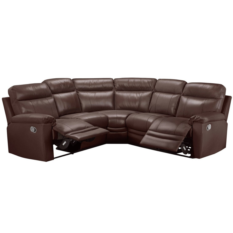 Argos Home Paolo Leather Manual Recliner Corner Sofa Brown by Argos