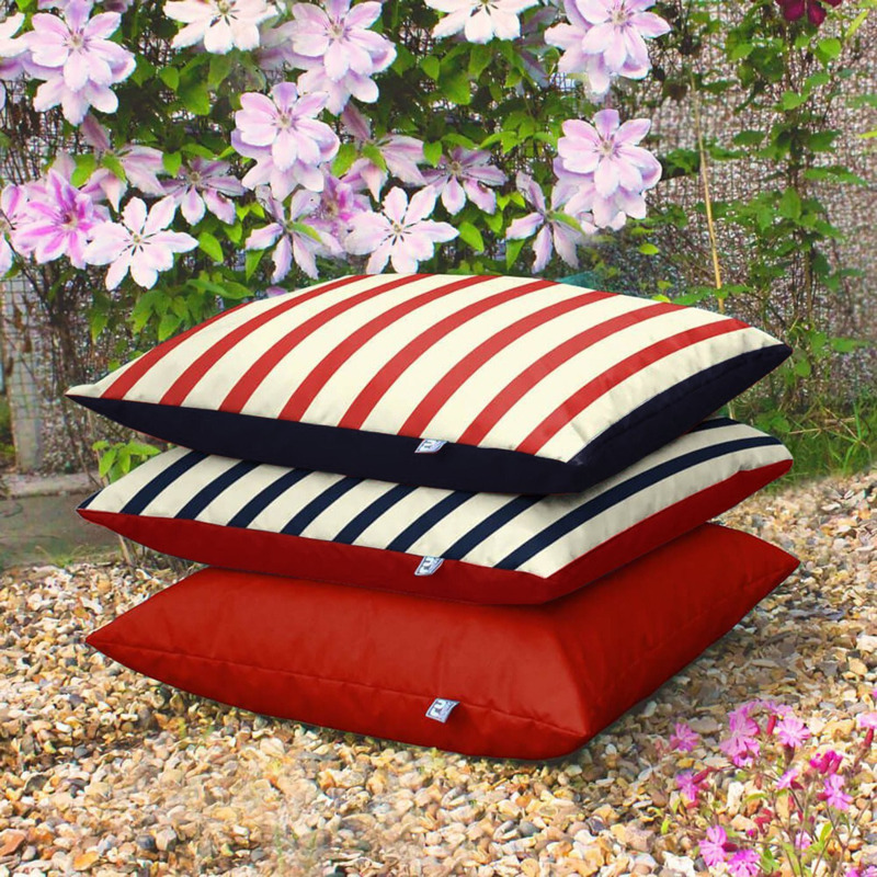 Stripe Indoor Outdoor Bean Bag Red by Argos