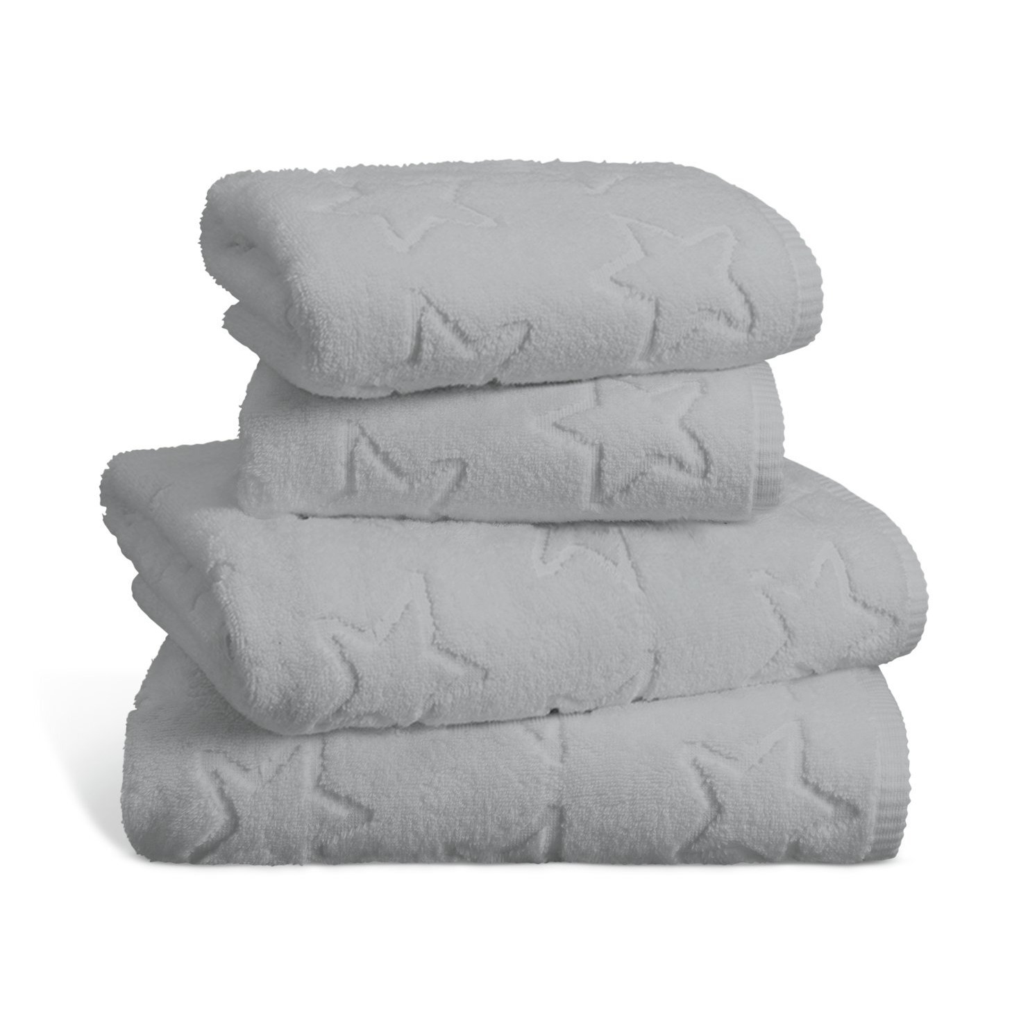 Habitat Embossed Star 4 Piece Towel Bale Grey by Argos