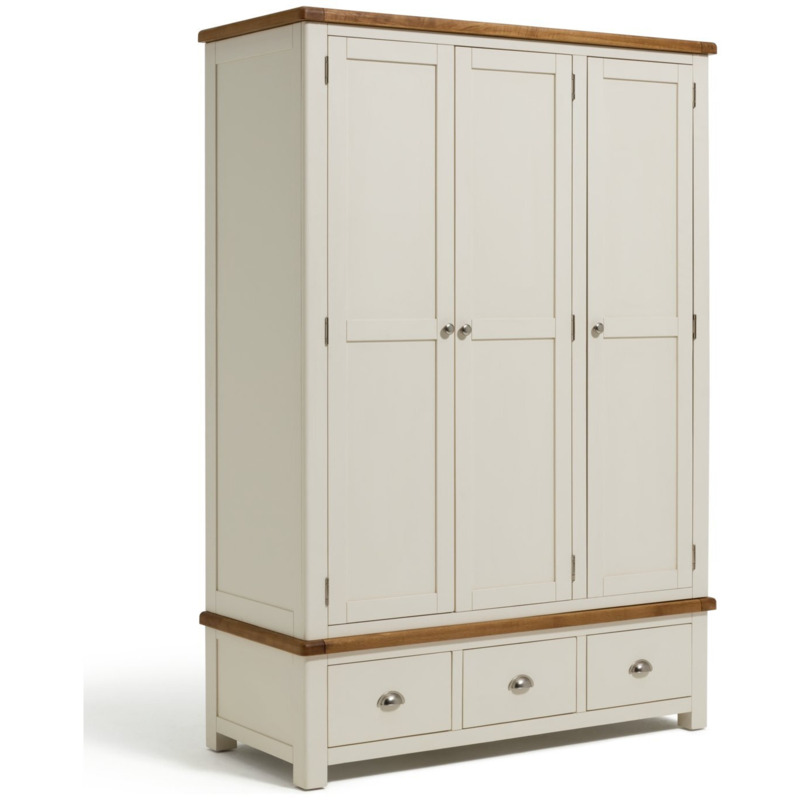 Habitat Kent 3 Door 3 Drawer Wardrobe Cream & Oak by Argos