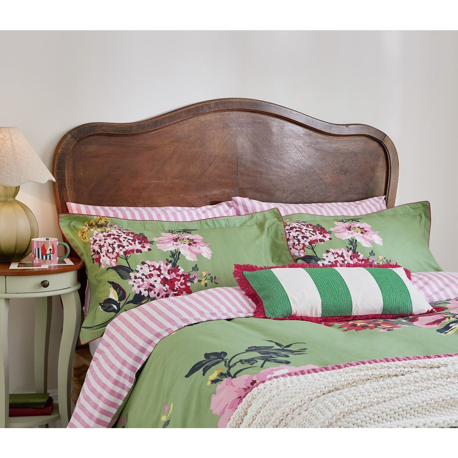 Joules Cotton Pheasant Floral Green Bedding Set Single by Argos