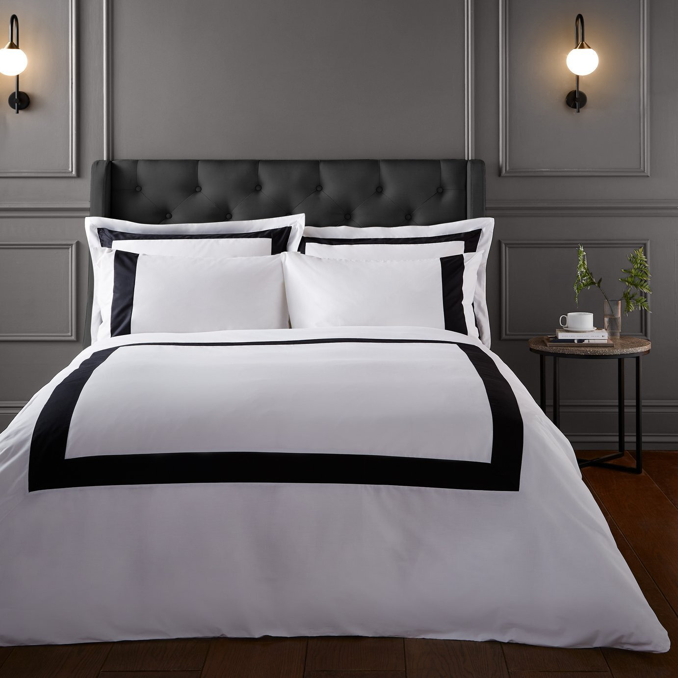 Bianca Cotton 180 TC Tailored Black Bedding Set Double by Argos