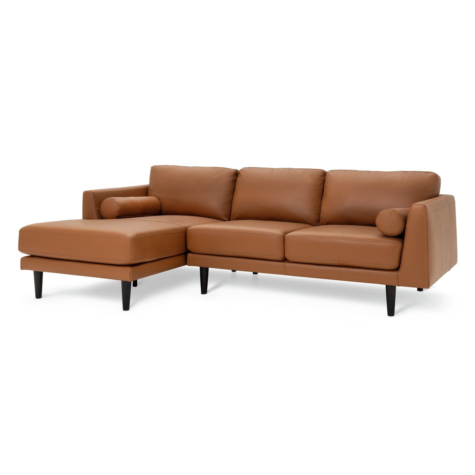 Habitat Jackson Leather Left Corner Chaise Sofa Tan by Argos