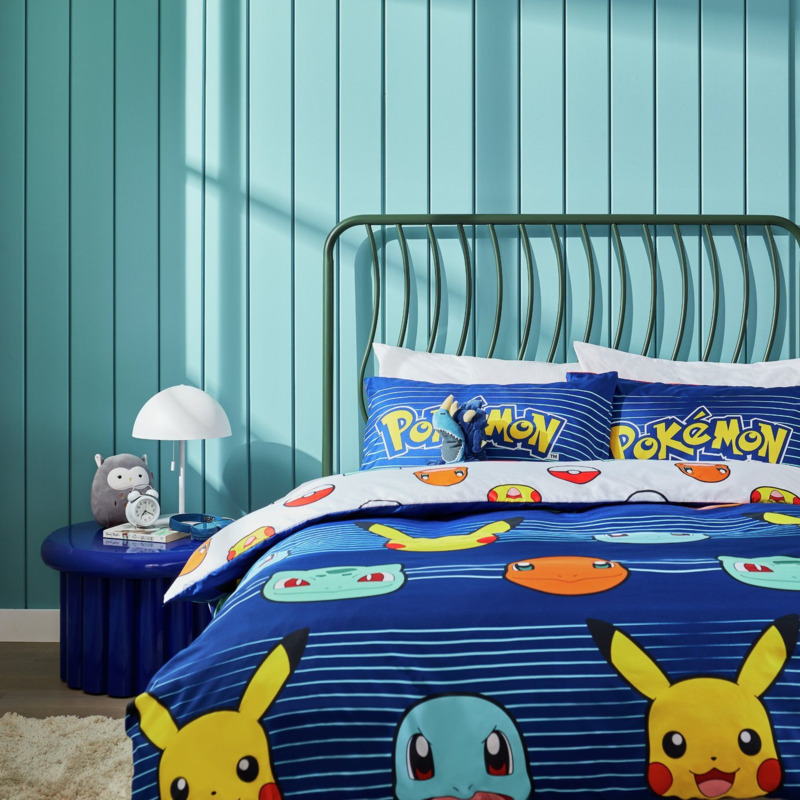 Pokemon Blue Kids Bedding Set Double by Argos