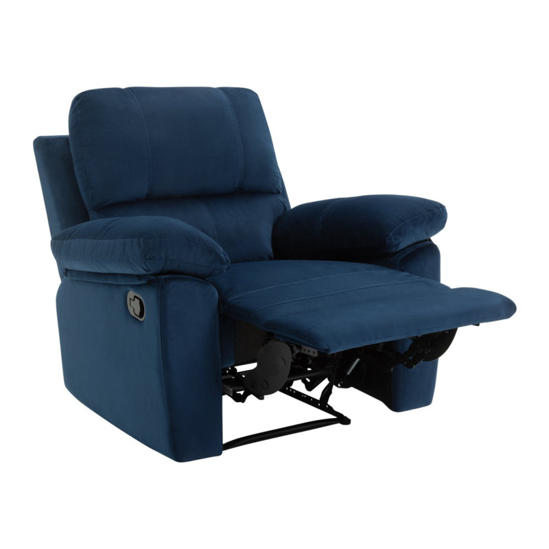 Toby Velvet Manual Recliner Chair Navy by Argos