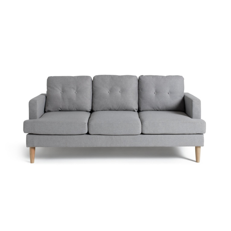 Habitat Joshua Fabric 3 Seater Sofa Light Grey by Argos