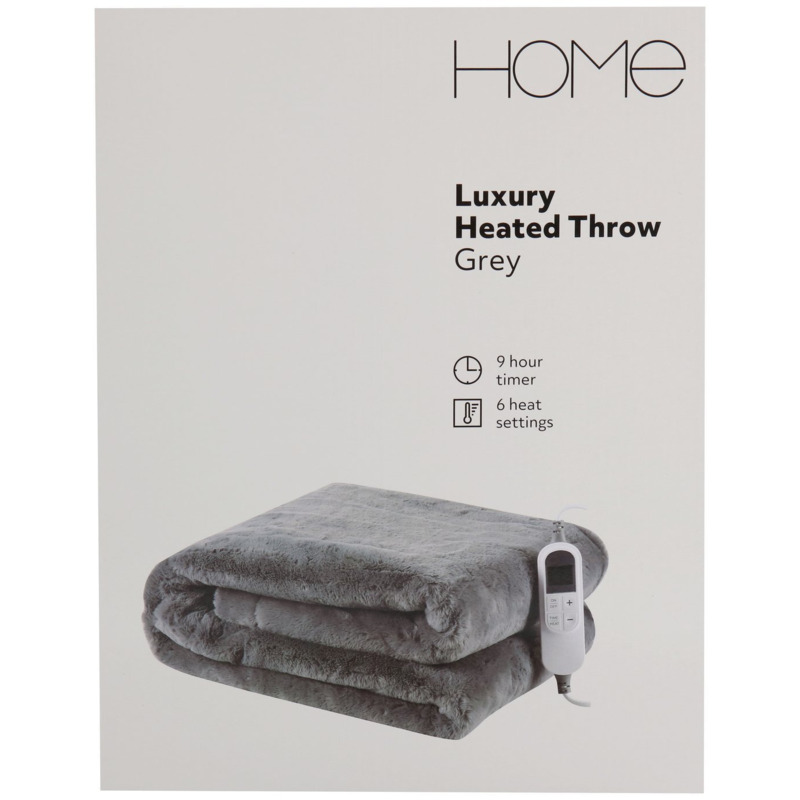 Home Grey Heated Throw by Argos