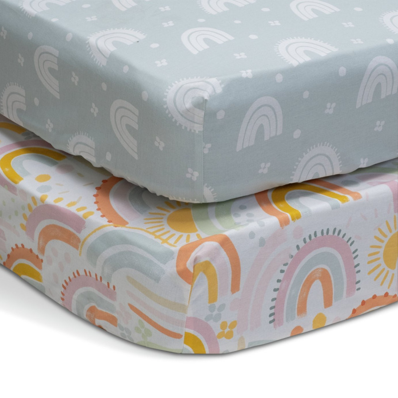 Habitat Rainbow Nursery Twin Fitted Sheets Cot by Argos