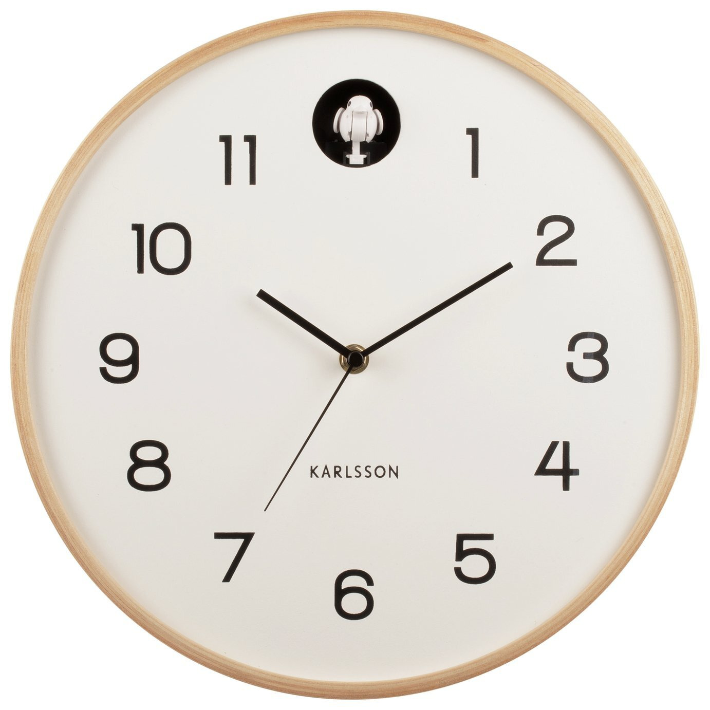 Karlsson Natural Cuckoo Analogue Wall Clock Birch White by Argos