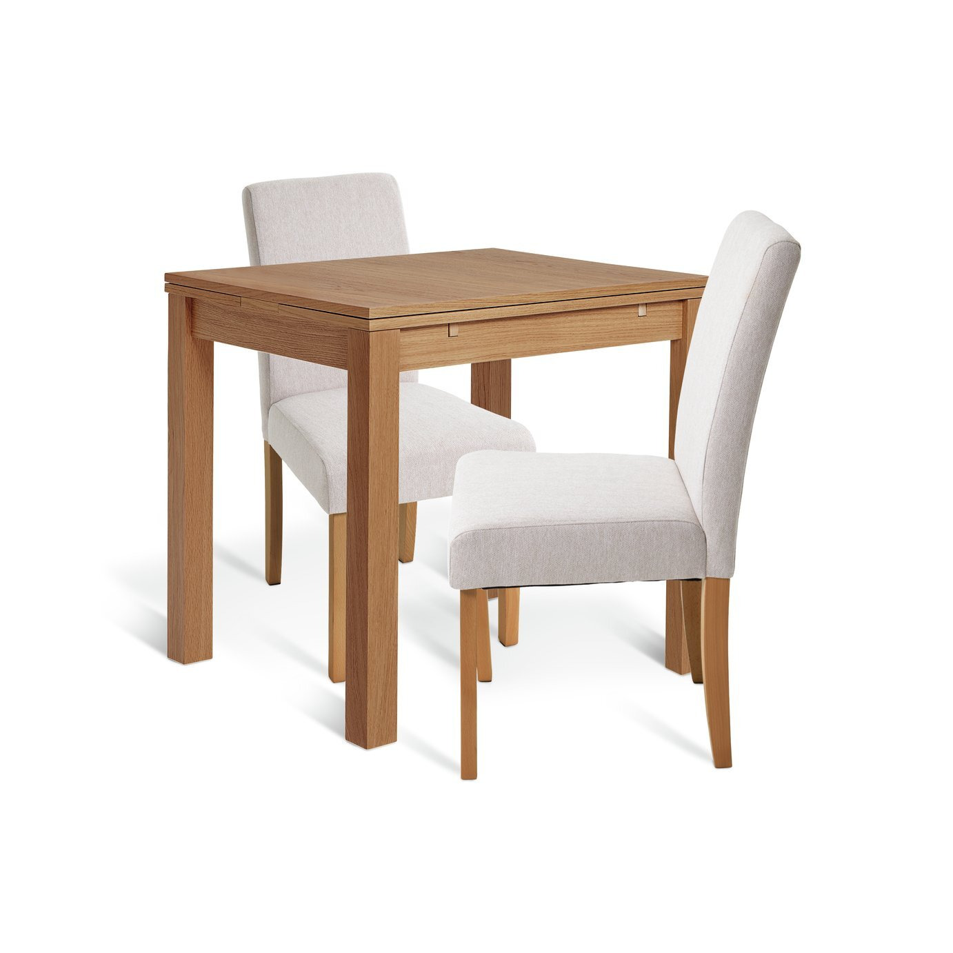Habitat Clifton Wood Dining Table & 2 Cream Chairs by Argos