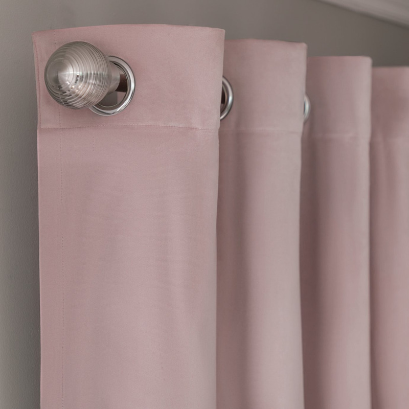 Habitat Matte Velvet Eyelet Curtain Blush Pink by Argos