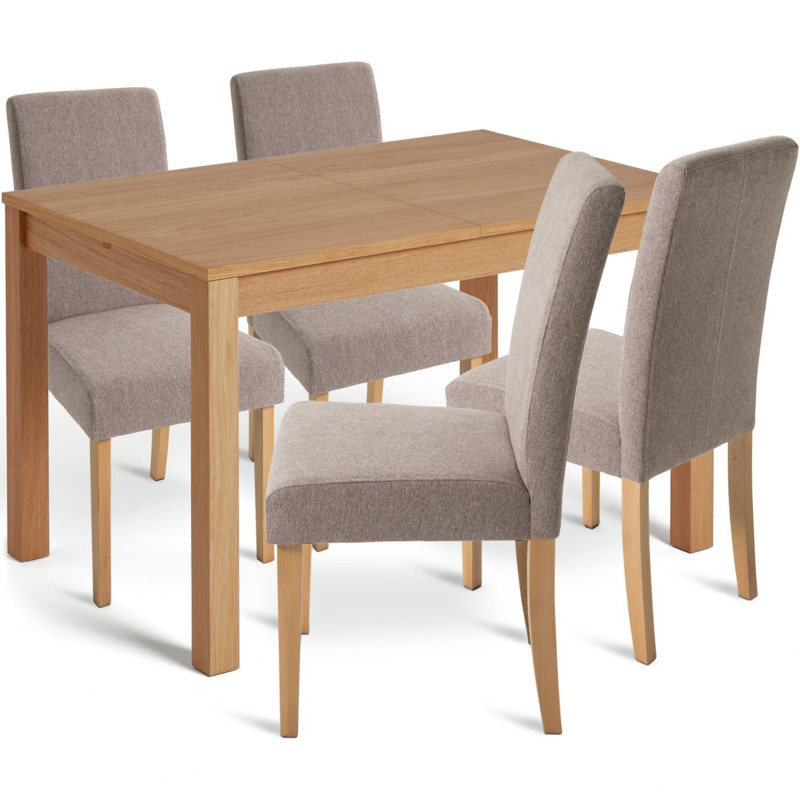 Habitat Clifton Wood Extending Dining Table & 4 Brown Chairs by Argos