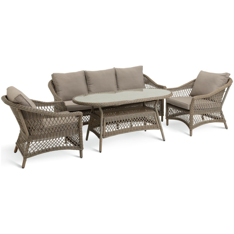 Habitat Palermo 5 Seater Rattan Effect Garden Sofa Set by Argos