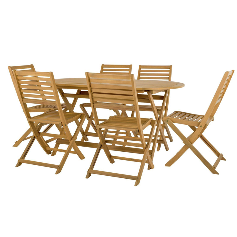 Argos Home Newbury 6 Seater Folding Wooden Patio Set by Argos