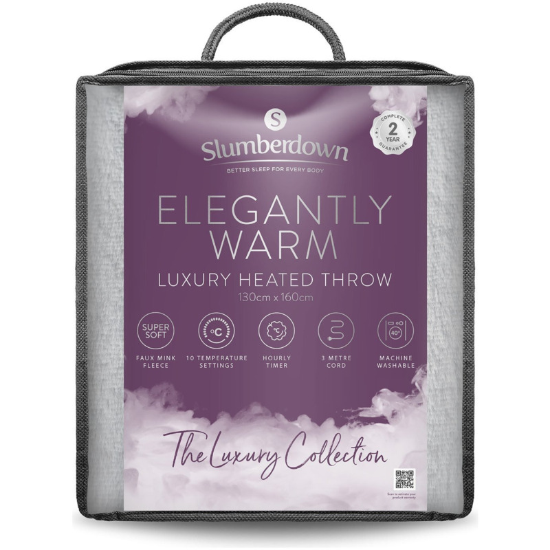 Slumberdown Elegantly Warm Luxury Heated Throw Blue by Argos