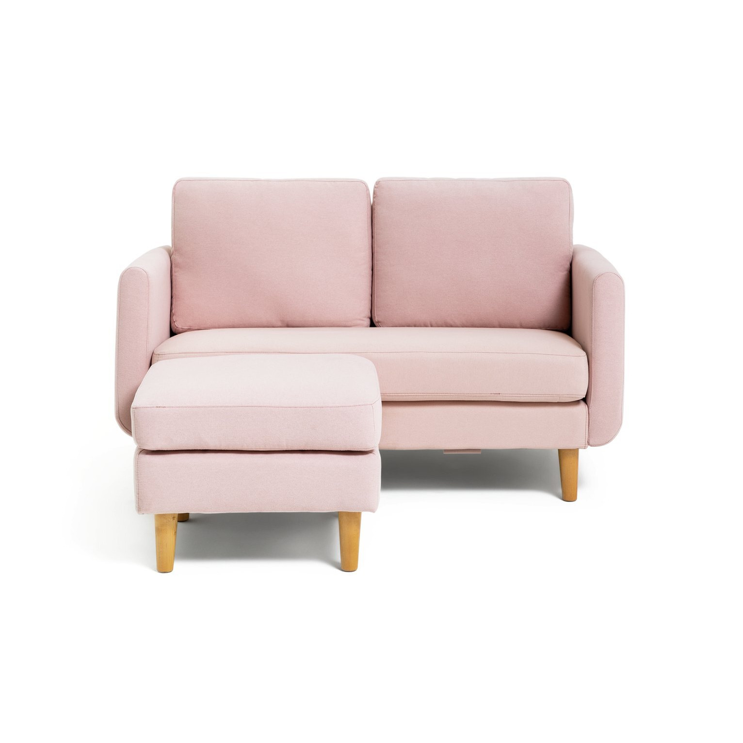 Habitat Remi Small Fabric 2 Seater Chaise Sofa in a BoxPink by Argos