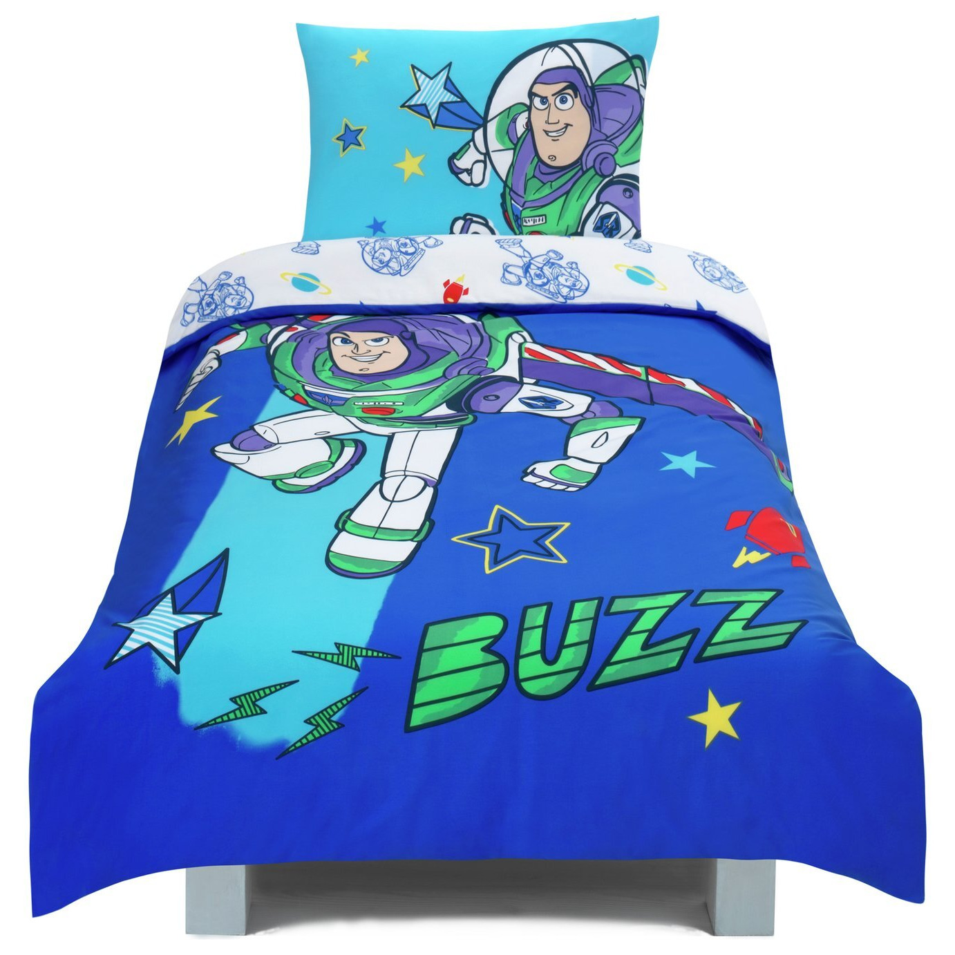 Disney Pixar Buzz Lightyear Blue Kids Bedding Set - Single by Argos ...