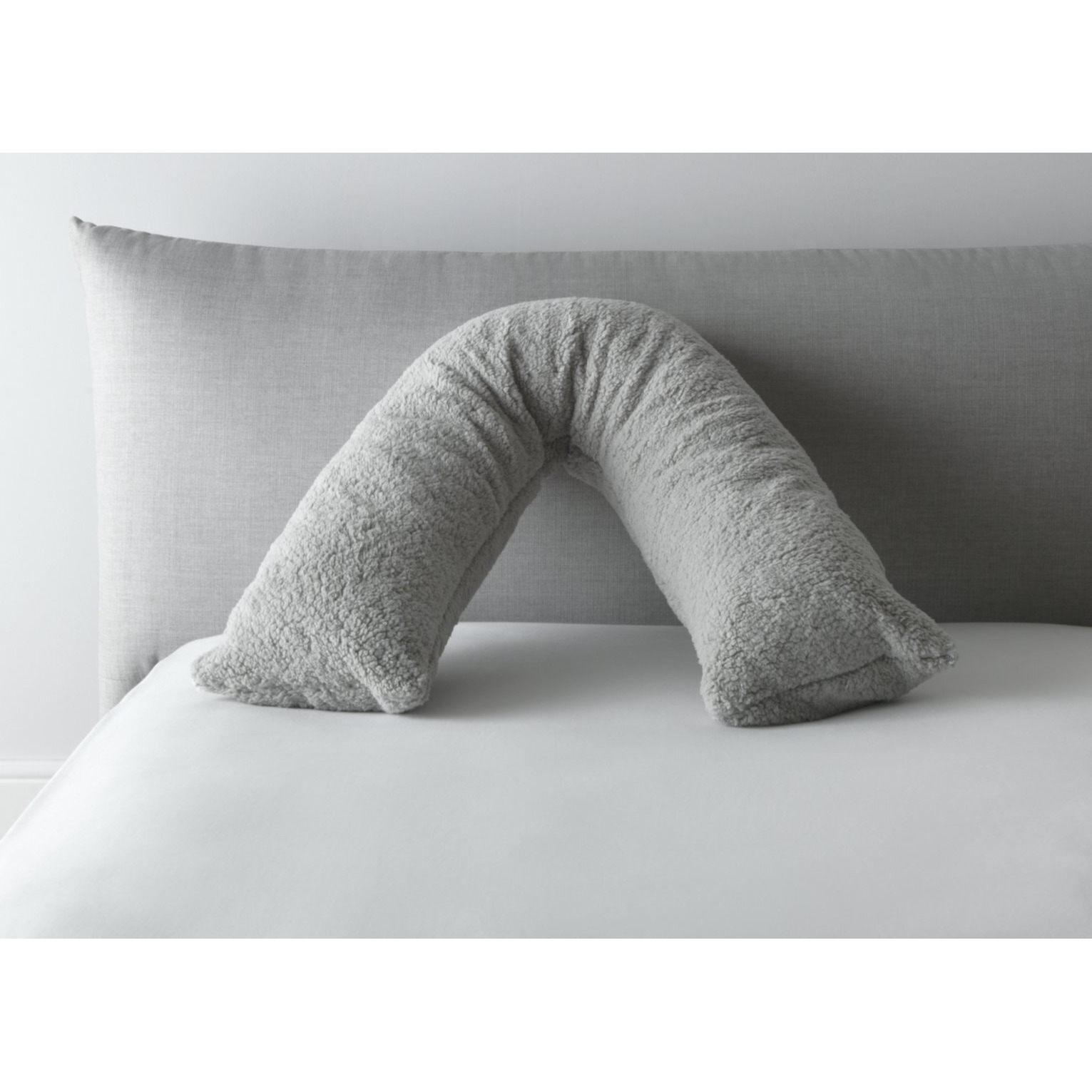 Habitat Fleece V Shaped Pillow Grey by Argos