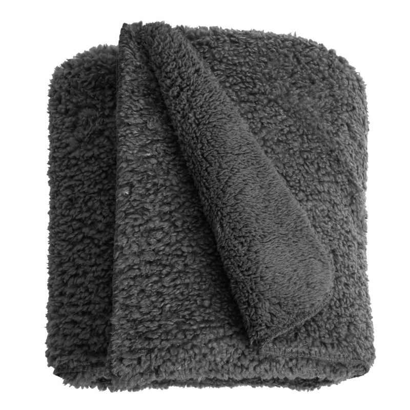 Habitat Snuggle Fleece Throw Charcoal 125X150cm by Argos