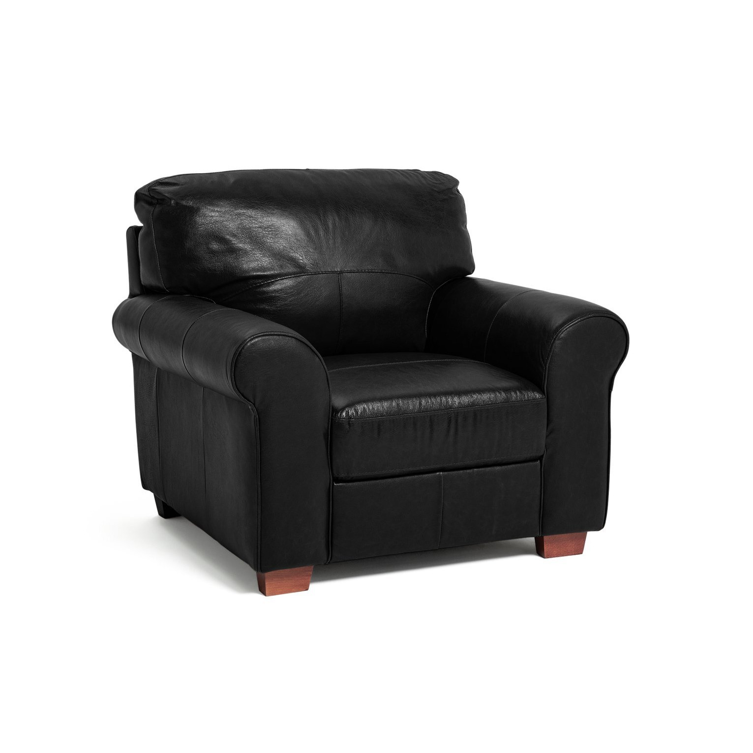 Habitat Salisbury Leather Armchair Black by Argos
