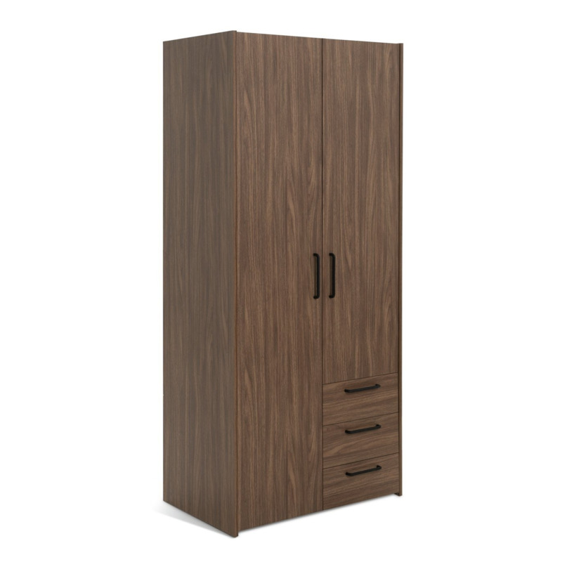 Habitat Oldham 2 Door 3 Drawer Wardrobe - Walnut by Argos | ufurnish.com