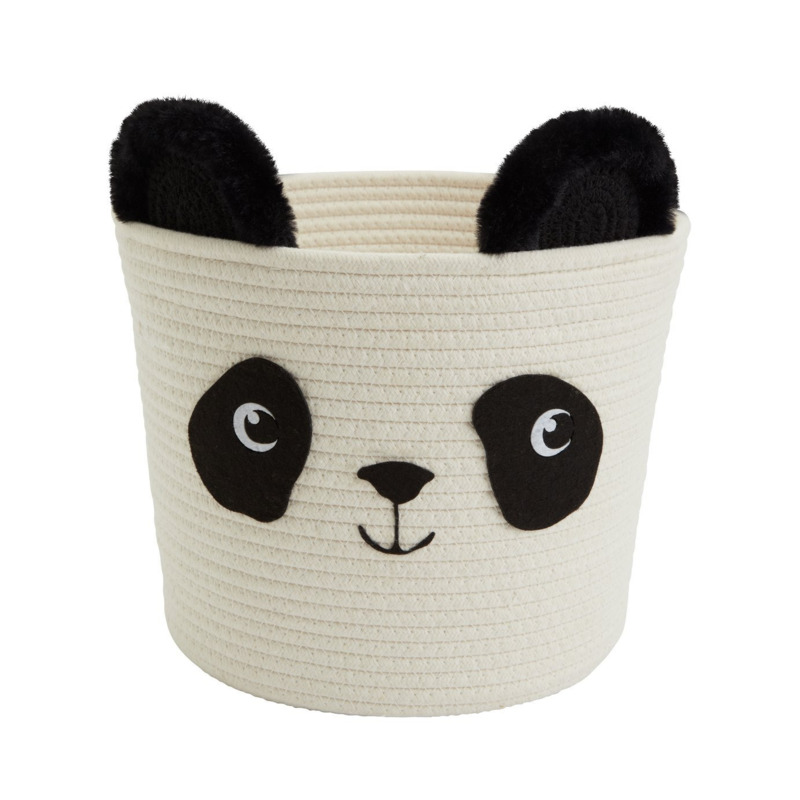 Argos Home Panda Kids Rope Storage Basket Cream & Black by Argos