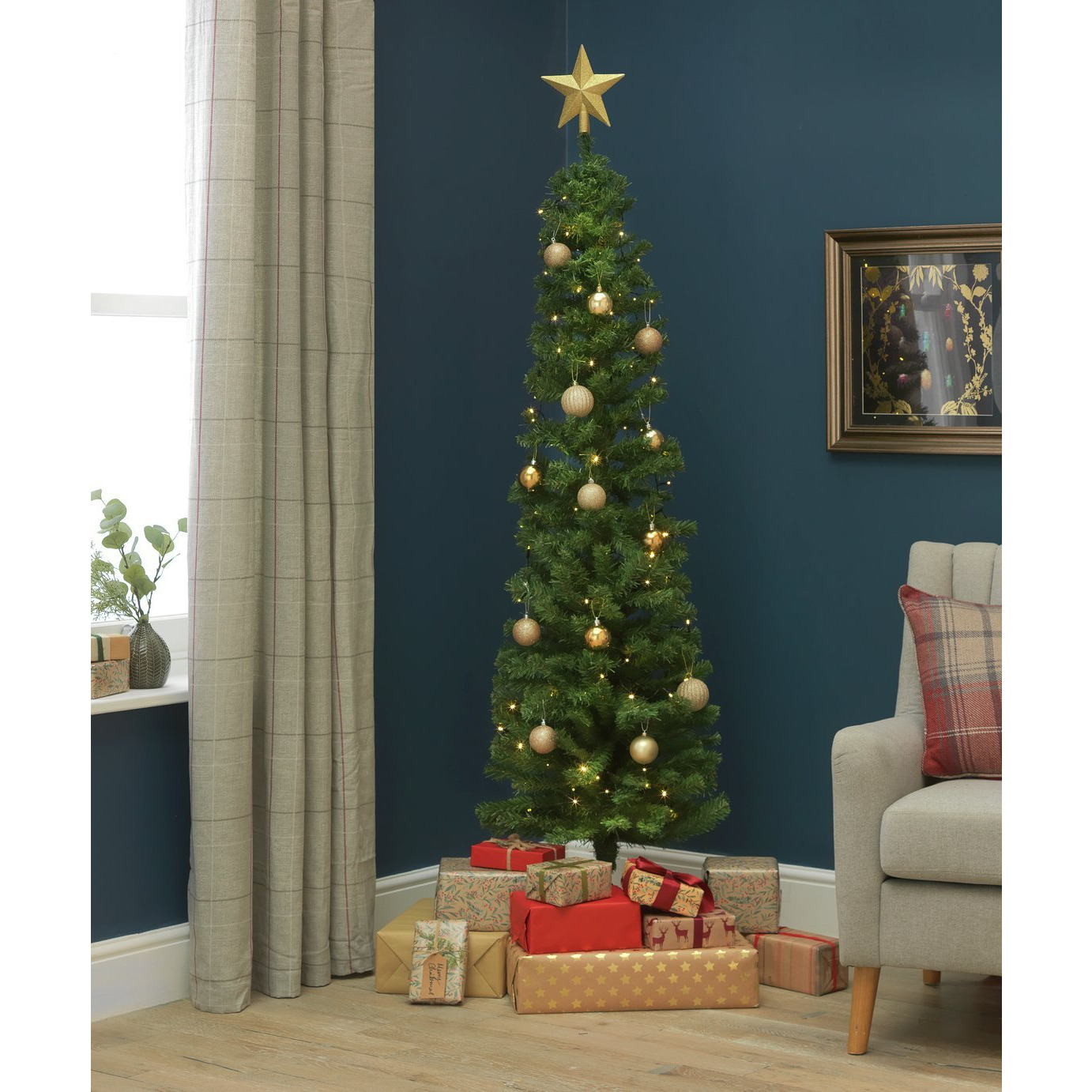 Argos Home 6ft Pencil Christmas Tree Green by Argos