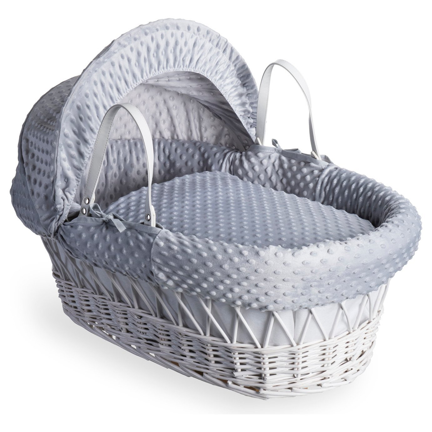 Clair de Lune Grey Dimple Moses Basket With Rocking Stand by Argos