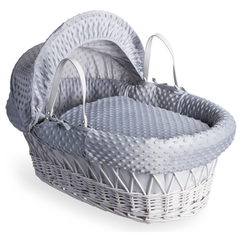 Clair de Lune Grey Dimple Moses Basket With Rocking Stand by Argos