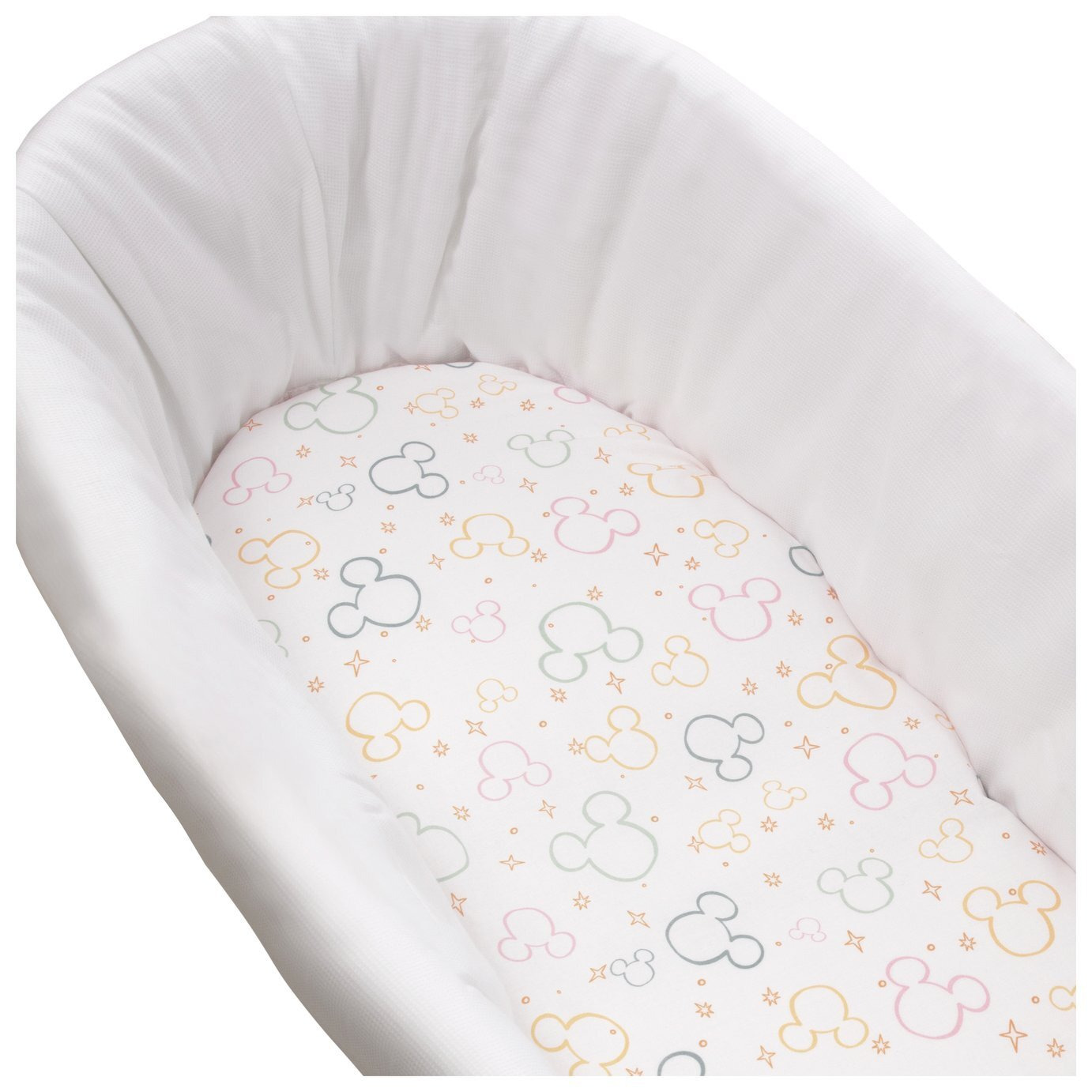 Disney Kids Mickey Mouse 2 pack White Fitted Sheets Moses by Argos