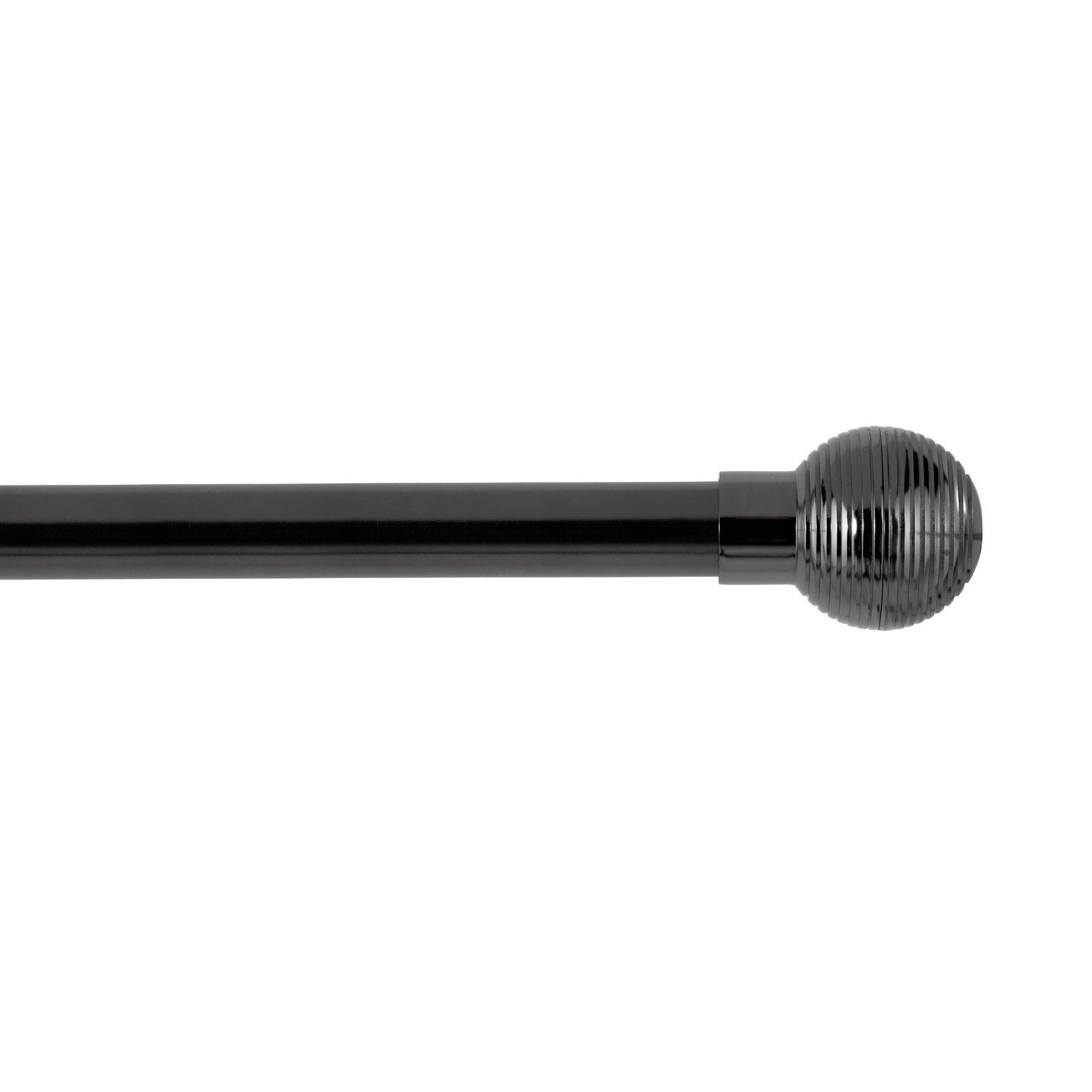 Argos Home Extendable Metal Ribbed Curtain Pole Black Nickel by Argos