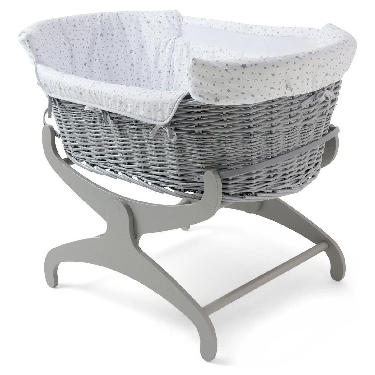 Clair De Lune Wicker Bedside Crib Grey by Argos