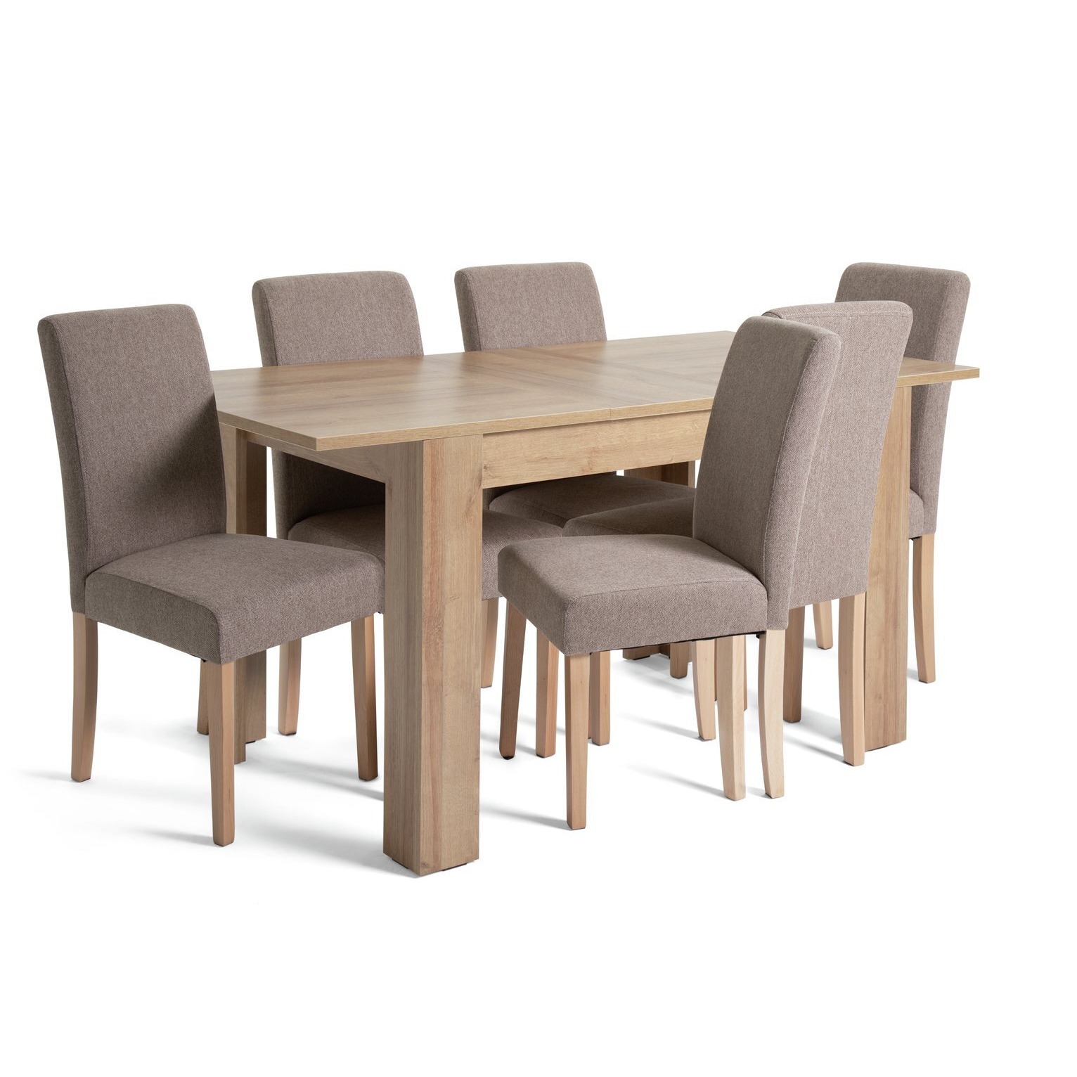 Argos Home Miami Wood Effect Dining Table & 6 Brown Chairs by Argos
